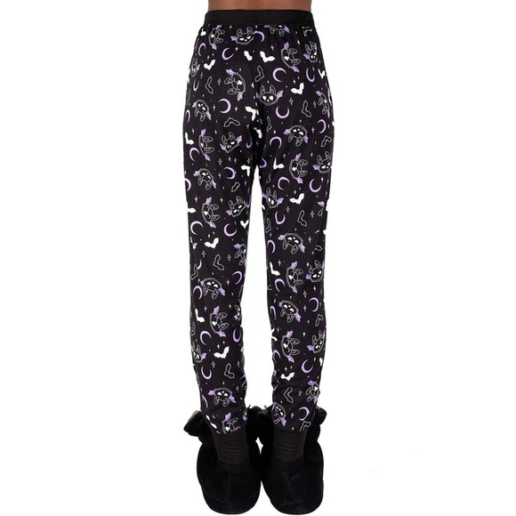 Killstar Batty Black Purple Moon AOP Jogger Lounge Pajama Pants Size Small - Picture 7 of 7